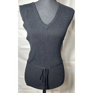 BCBG MAXAZRIA Black V Neck Sweater Vest Top Sleeveless‎ Size S